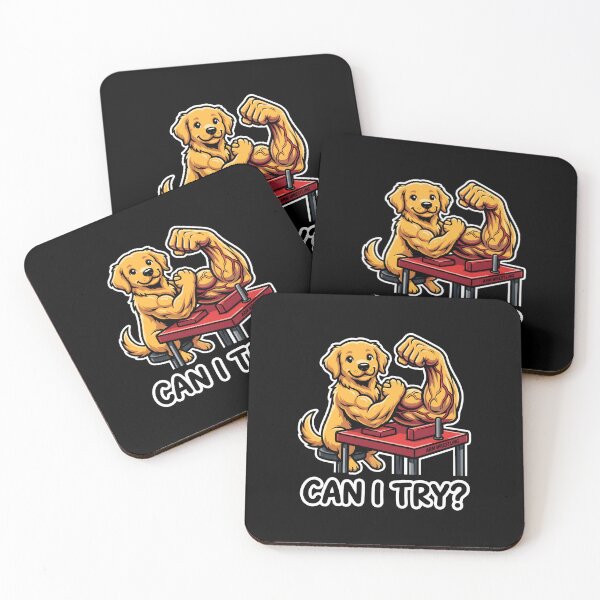 Item preview, Can I Try Golden Retriever Arm Wrestling designed and sold by SplashTastic.