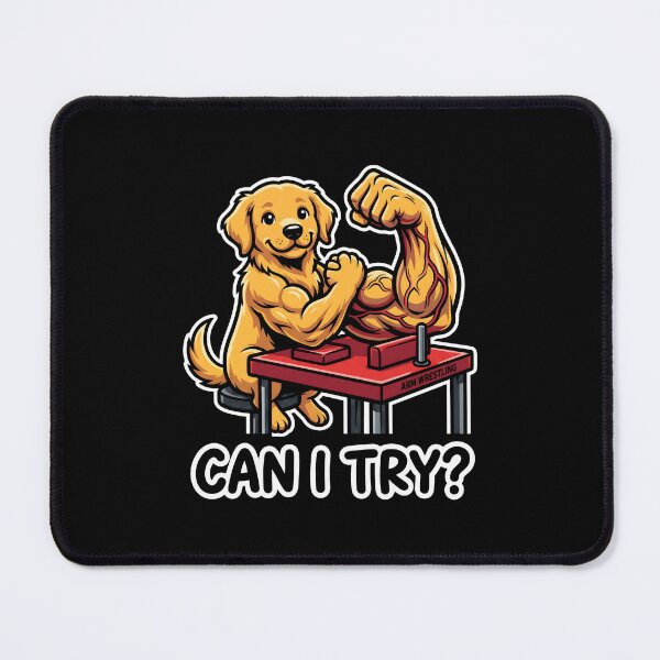 Item preview, Can I Try Golden Retriever Arm Wrestling designed and sold by SplashTastic.