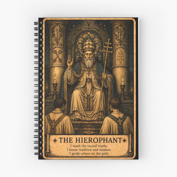 Item preview, The Hierophant Tarot Card - Vintage Spiritual Tarot Illustration designed and sold by ArcanaAbsolute.