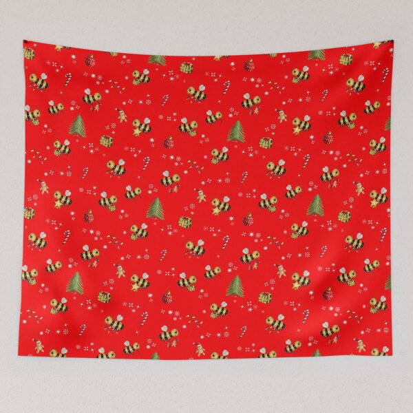 Item preview, Festive bees decorating a Christmas Tree designed and sold by JanetMGraham.