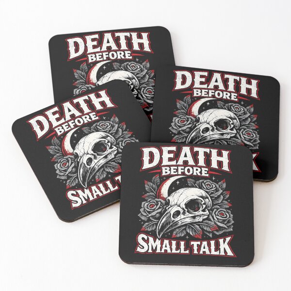 Item preview, Death Before Small Talk Skull designed and sold by KICOR.
