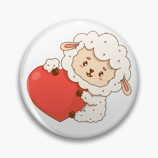 Item preview, Cute Fluffy Sheep Hugging Red Heart designed and sold by IN Tales.