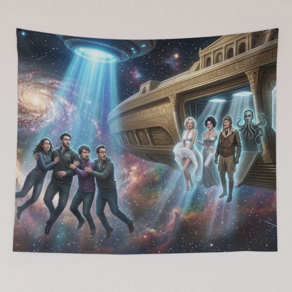Item preview, Atmospheric Galaxy: Political Figures Abducted by Historical Iconic Figures designed and sold by Uniqueartai.