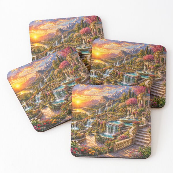 Item preview, Paradise Waterfall Garden Oil Painting designed and sold by Pond21.