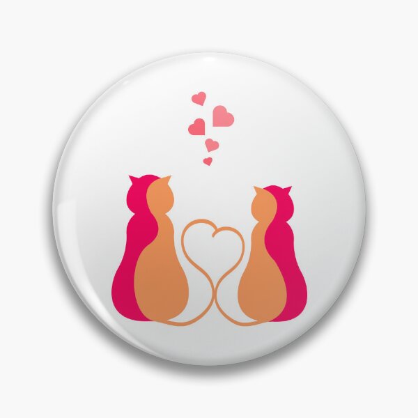 Item preview, Two Cats In Love Heart Tails designed and sold by IN Tales.