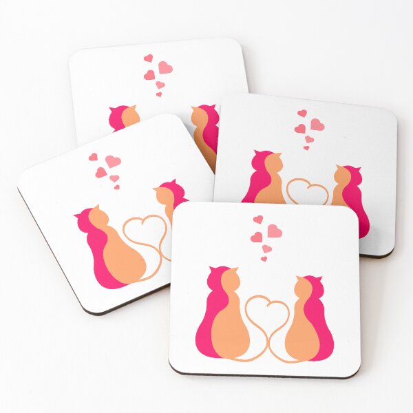 Item preview, Two Cats In Love Heart Tails designed and sold by IN Tales.