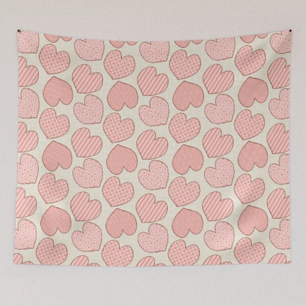 Item preview, Stitched Patchwork Pink Hearts designed and sold by JanetMGraham.