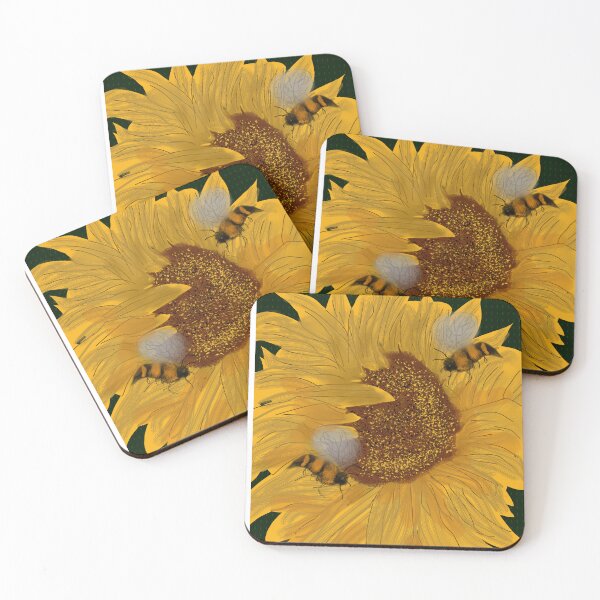 Item preview, Sunflower Bees designed and sold by Nightflyer Art.