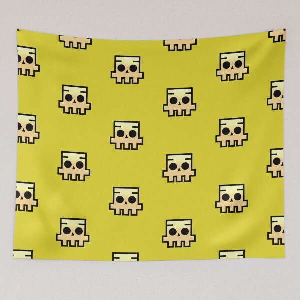 Item preview, Minimalist 8-bit Golden Pixel Skull Aesthetic designed and sold by AstronautMerch.