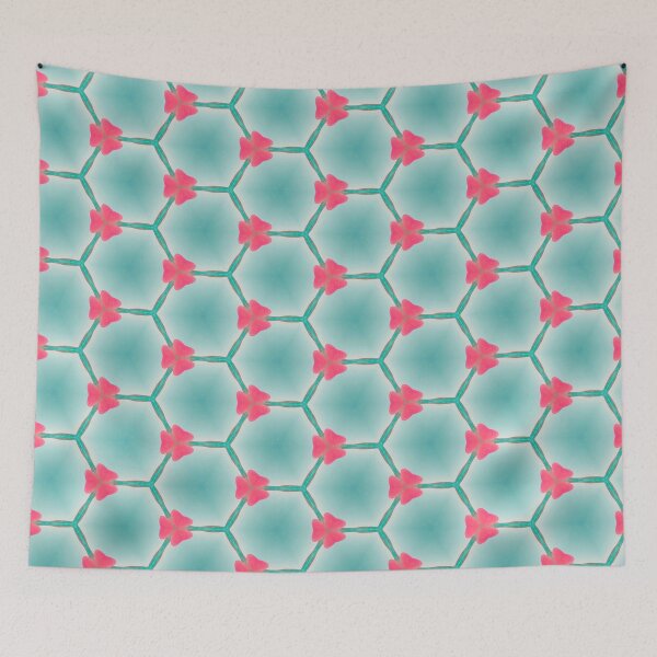 Item preview, Pink and Blue Modern Heart Flowers designed and sold by madtoyman.
