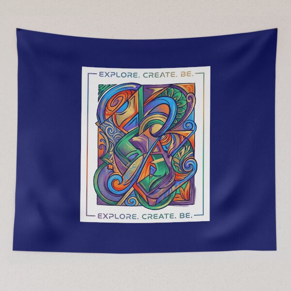 Item preview, Explore Create Be - Vibrant Abstract Line Art designed and sold by SubhAksara.