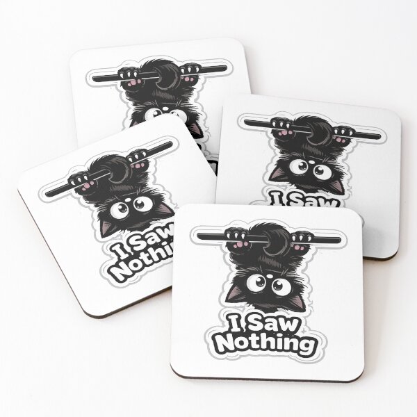 Item preview, I Saw Nothing Funny Black Cat | Introvert Meme Cat Decal designed and sold by CozyNekoClub.