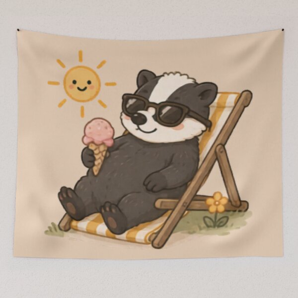 Item preview, Cute Summertime Badger designed and sold by MellowMunchkins.