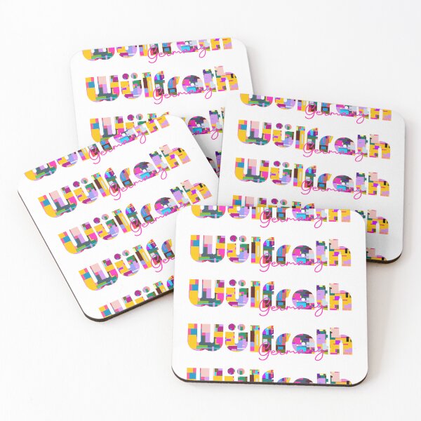 Item preview, Wülfrath, Germany, Vibrant Abstract City Typography Art designed and sold by Wanderful-roads.