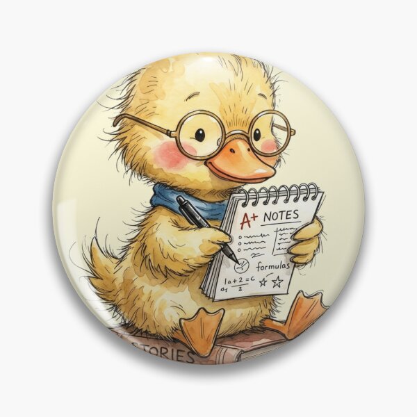 Item preview, Cute Watercolor Duckling with Glasses and Math Notes designed and sold by BreezifyDesignStudio.