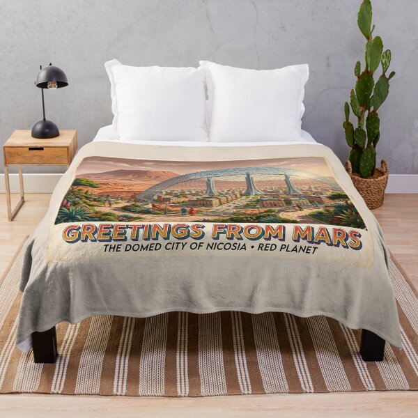 Item preview, Greetings From Mars Domed City Nicosia Postcard designed and sold by SplashTastic.
