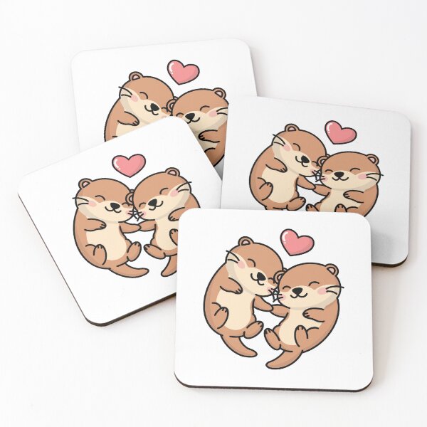 Item preview, Two Otters Holding Hands With Heart designed and sold by IN Tales.