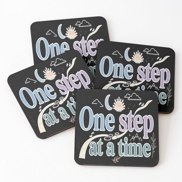 Item preview, One Step At A Time Mental Health Recovery Motivation Women Healing Quote Shirt Design designed and sold by Soft Strength Studio.