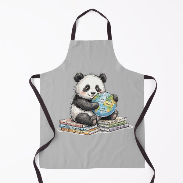 Item preview, Cute Watercolor Baby Panda exploring World Globe Art designed and sold by BreezifyDesignStudio.