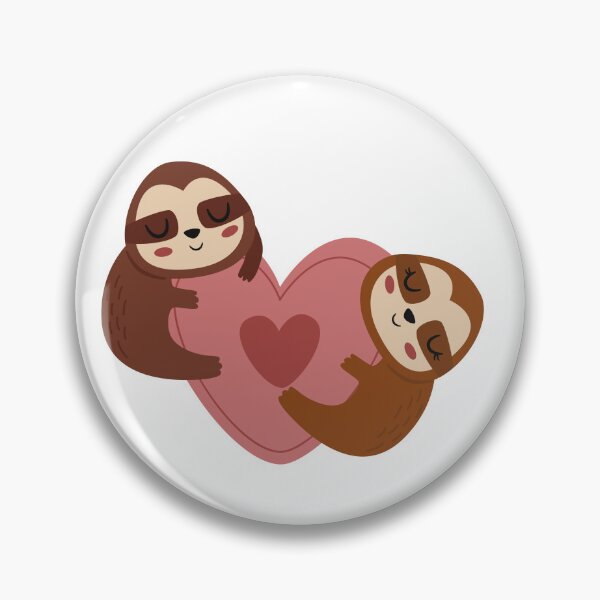 Item preview, Two Sloths Hugging Big Pink Heart designed and sold by IN Tales.