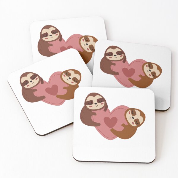 Item preview, Two Sloths Hugging Big Pink Heart designed and sold by IN Tales.