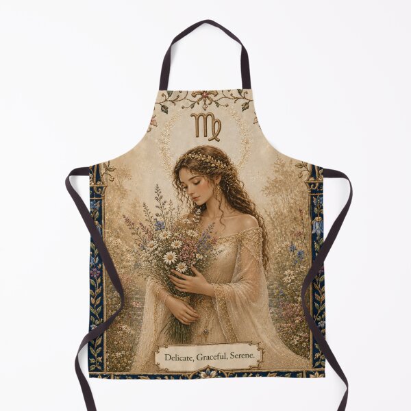 Item preview, Virgo Zodiac Maiden | Celtic Art Aesthetic | Medieval Fantasy Faux Embroidery Art designed and sold by doinitzart.