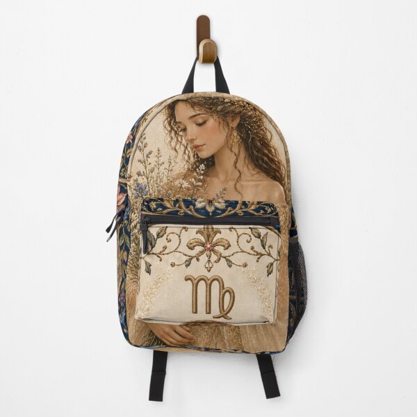 Item preview, Virgo Zodiac Maiden | Celtic Art Aesthetic | Medieval Fantasy Faux Embroidery Art designed and sold by doinitzart.