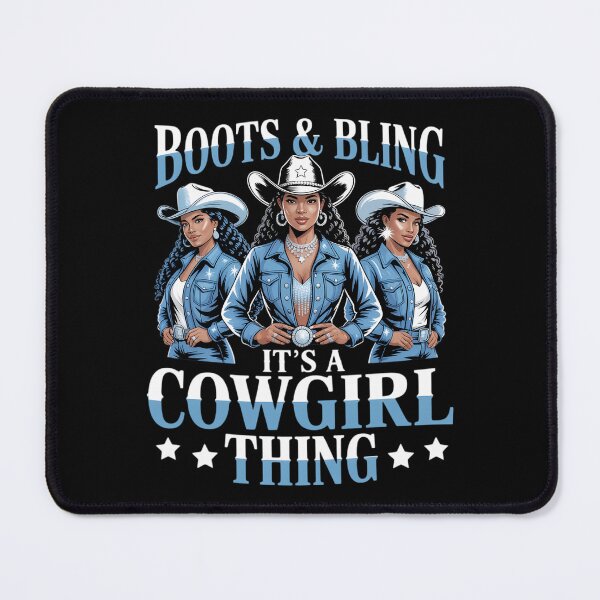 Item preview, Boots & Bling its a Cowgirl Thing Black Cowgirl Melanin designed and sold by sailorjessiArt.