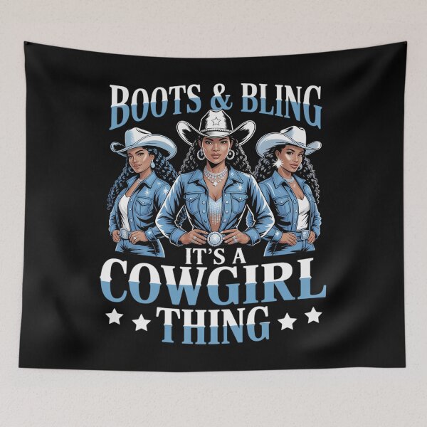 Item preview, Boots & Bling its a Cowgirl Thing Black Cowgirl Melanin designed and sold by sailorjessiArt.