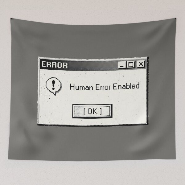 Item preview, Human Error Enabled Retro PC Warning Box designed and sold by SplashTastic.