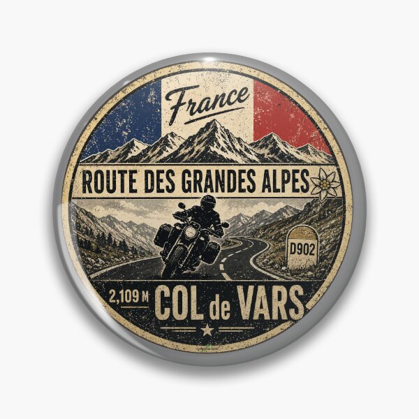 Item preview, Col de Vars Route des Grandes Alpes Motorcycle TShirt & Sticker 04 designed and sold by OuterShellUK.