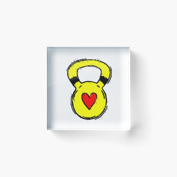 Item preview, Kettlebell Heart Gym Kettlebell Love Fitness Glitch designed and sold by AstronautMerch.