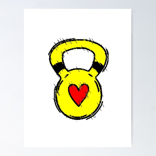 Item preview, Kettlebell Heart Gym Kettlebell Love Fitness Glitch designed and sold by AstronautMerch.