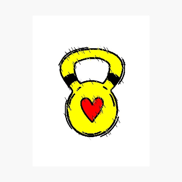 Item preview, Kettlebell Heart Gym Kettlebell Love Fitness Glitch designed and sold by AstronautMerch.