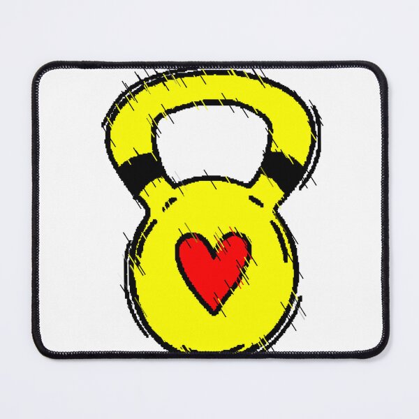 Item preview, Kettlebell Heart Gym Kettlebell Love Fitness Glitch designed and sold by AstronautMerch.