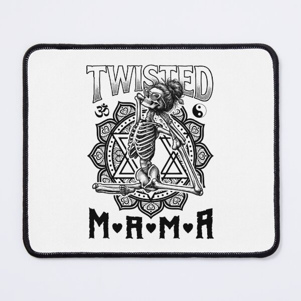Item preview, Twisted Yoga Mama Gothic Mom Skeleton Mermaid Pose Mandala designed and sold by GrandeDuc.