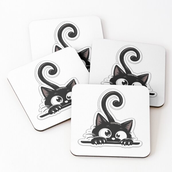 Item preview, Peeking Black Cat | Cute Curious Kitty Decal designed and sold by CozyNekoClub.