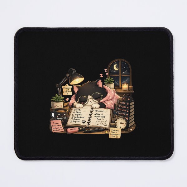 Item preview, Cute Sleeping Study Cat - Cozy Student Motivation Aesthetic designed and sold by TheZyro.