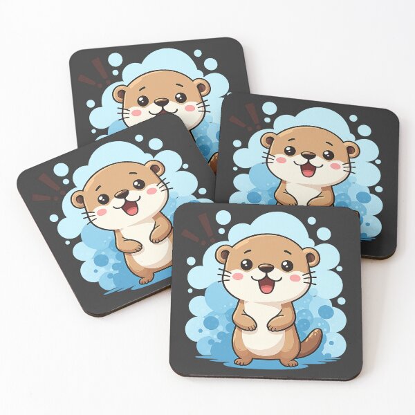 Item preview, Bubbly Otter Surprise #1 – Cute Happy Otter Art designed and sold by BalloonNinja.