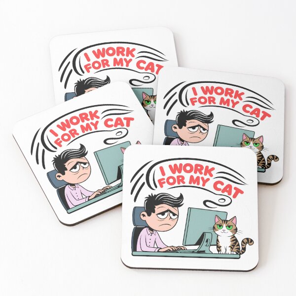 Item preview, I Work For My Cat Funny Cat Lover T-Shirt designed and sold by decimalades.