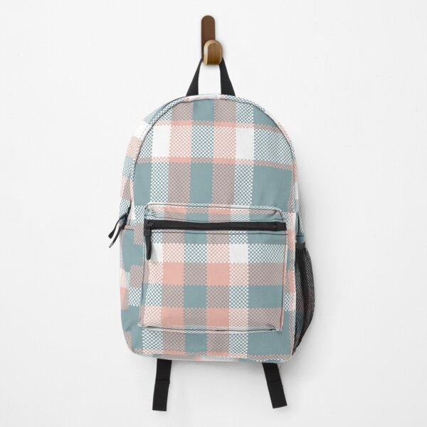 Item preview, Seamless Plaid Tartan Pattern in Peach and Blue Tones designed and sold by PowerAntShop.