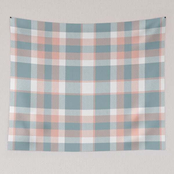 Item preview, Seamless Plaid Tartan Pattern in Peach and Blue Tones designed and sold by PowerAntShop.