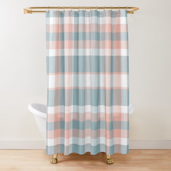 Item preview, Seamless Plaid Tartan Pattern in Peach and Blue Tones designed and sold by PowerAntShop.