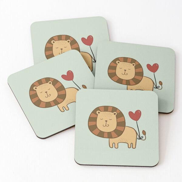 Item preview, Cute Lion With Heart Balloon designed and sold by Paw&Pixel.