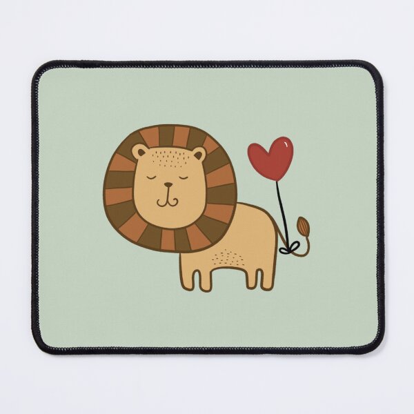 Item preview, Cute Lion With Heart Balloon designed and sold by Paw&Pixel.