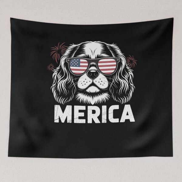 Item preview, Cavalier King Charles 4th of July Merica Patriotic Dog designed and sold by sailorjessiArt.