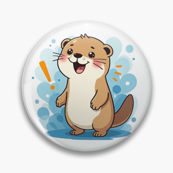 Item preview, Bubbly Otter Surprise #2 – Cute Happy Otter Art designed and sold by BalloonNinja.