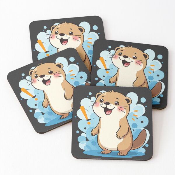Item preview, Bubbly Otter Surprise #2 – Cute Happy Otter Art designed and sold by BalloonNinja.