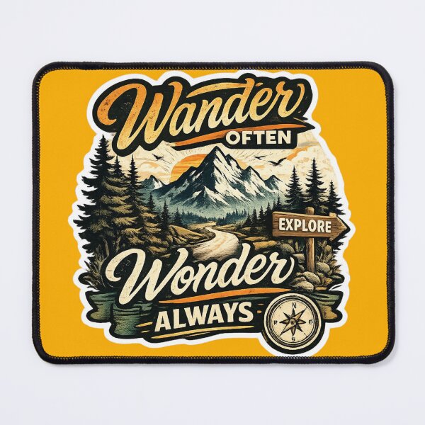 Item preview, Wander Often Wonder Always Travel Adventure Sticker designed and sold by Omanut Studio — By Ashwin..