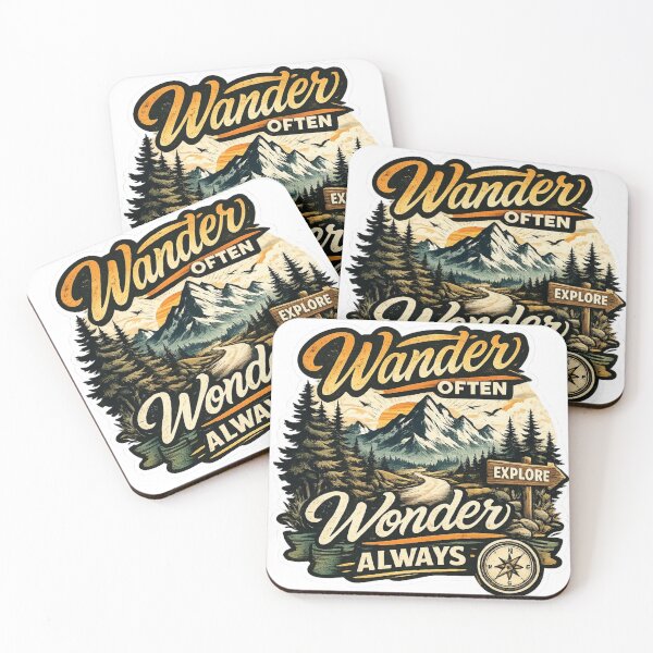 Item preview, Wander Often Wonder Always Travel Adventure Sticker designed and sold by Omanut Studio — By Ashwin..